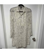 BCBGMaxazria Cream Sheer Long Tunic Blouse Top Cover Up Womens Size Small - £28.40 GBP