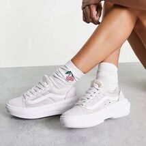 new women's size 8 vans old skool overt comfycush sneakers light grey - $61.74