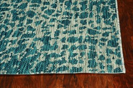 3&#39;X4&#39; Teal Machine Woven Uv Treated Animal Print Indoor Outdoor Accent Rug - £74.89 GBP