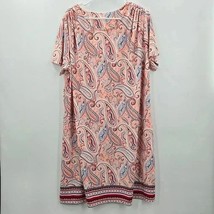 Kim Rogers Pink Floral Short Sleeve Paisley Knee Length Dress Curvy Plus... - $35.00