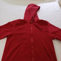Old Navy Men's Red Full Zipper Fleece Lined Drawstring Hoodie Jacket Size Large image 8