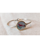 Luca + Danni Red Cardinal Bird Disc Bangle Bracelet - $628.74 MXN