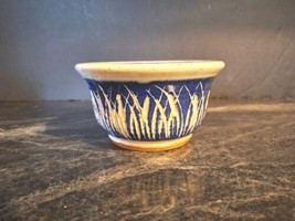 Vintage Glazed Art Pottery Bowl/Trinket Dish 5.25&quot;w X 3&quot;tall Blue/White ... - $17.82