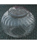 Vintage Clear Swirling Glass Ceiling Light Cover, Lipped Rim, VG CONDITION - £19.45 GBP