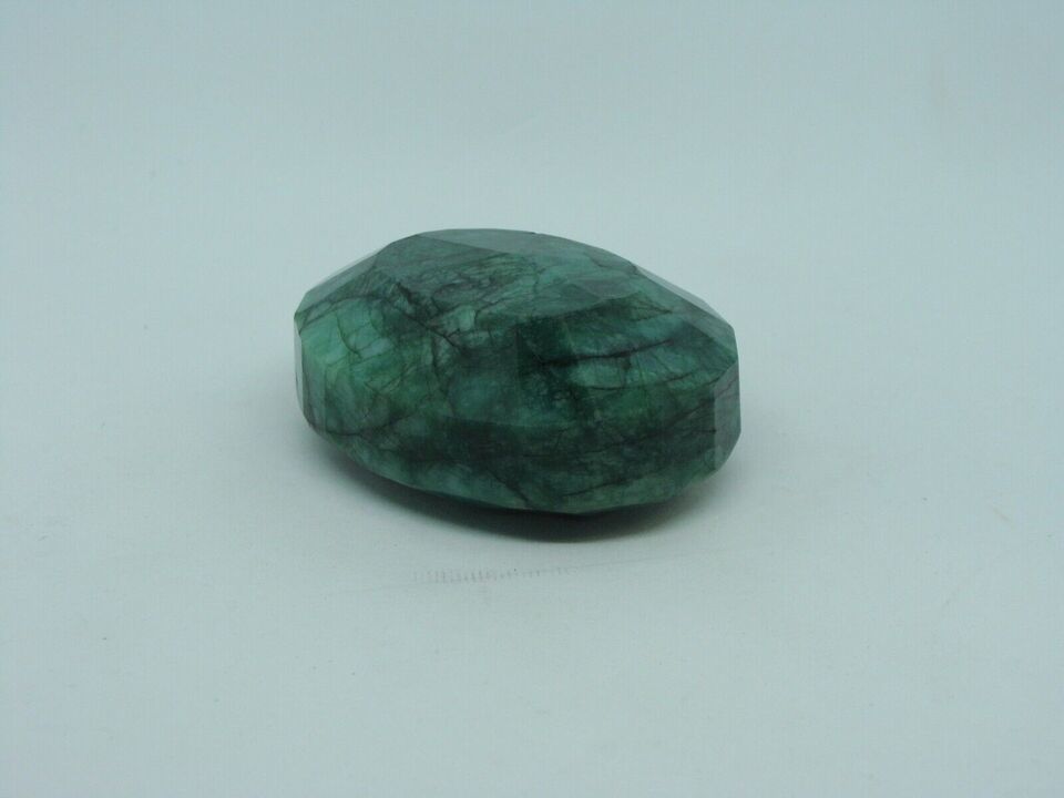 574 Carats Natural Emerald Color Enhanced Green Oval Faceted Cut Gemstone Stone Item image 4