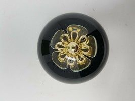 Kate Spade NY Keaton Street Paperweight Gold Flower In Glass Dome Lenox Gift NEW - £13.37 GBP