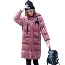2019 Gold velvet winter parka women thicken warm cotton jacket hooded coat plus  - £280.50 GBP