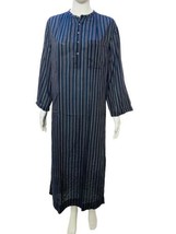 Doen NWOT Women&#39;s Striped Blue Long Cotton Maxi Midi Gown Dress Size M - £155.54 GBP