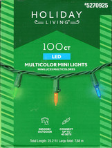 Holiday Living 5270925 100CT Multi Color Mini Led 25&#39; Green Wire - New! - £11.19 GBP