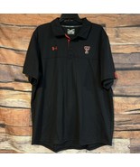 Texas Tech Red Raiders Black XL Polo Shirt Under Armour Heat Gear Golf O... - $18.50