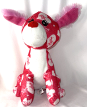 Kelly Toy Pink Puppy Dog  Love Plush Fabric White Sitting Tush Tags Kids Collect - £7.90 GBP