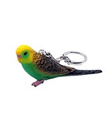 Unique GREEN BUDGIE KEYRING bird PET handmade BUDGERIGAR large KEYCHAIN ... - €13,59 EUR