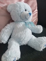 Dandelion Pastel Blue Soft Plush Teddy Bear- Baby Boy Embroidered - 10&quot; Sitting - £9.56 GBP