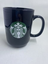 STARBUCKS BLACK CERAMIC GLOSSY COFFEE MUG CUP GREEN MERMAID LOGO 2021 15... - $11.83