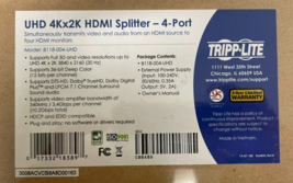 Tripp Lite - B118-004-UHD - 4 Port 1 in 4 out HDMI Splitter - 4K Audio Video - £63.90 GBP