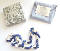 Avon Genuine Blue Sodalite White Coral Twisted Choker Necklace Semi Precious - £20.87 GBP
