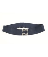 Vintage 30s 40s Rockabilly Stretch Rope Clasp Belt Waist Wrap Navy Blue ... - $29.65