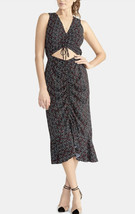 RACHEL ROY Womens Black Ruched Sleeveless V Neck Tea-Length LOVE  Dress ... - £52.67 GBP