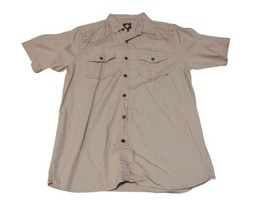 Ngeng  100% Cotton Shirt Mens L Tan Military Short Sleeve Outdoor Breath... - $16.37