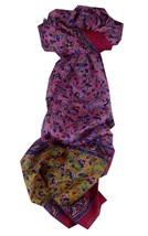 Pashmina &amp; Silk Mulberry Silk Traditional Long Scarf Aditi Fuchsia - £25.00 GBP