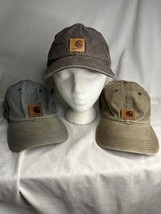 Carhartt Adjustable Hat Lot Of 3 Gray Blue Brown - £23.74 GBP