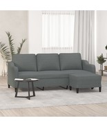  3-Seater Sofa With Footstool Dark Grey - $11,206.94 MXN