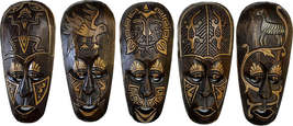 African Totem Mask - Wood Carved - Hand Painted 12&quot; Style B - £17.62 GBP