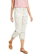 Style &amp; Co Womens 18W Cargo Capri Pants Midrise Bungee Hem Stonewall, A+ - $30.87