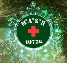 MASH TV Show 4077 Snowflake Colored Blinking Lit Holiday Christmas Tree Ornament - £12.25 GBP
