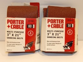 Porter Cable Multi-Purpose Sanding Belts 3&quot; x 21&quot; 50 + 80 grit - £28.43 GBP