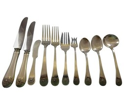 Basket of Flowers by Tuttle Sterling Silver Flatware Dinner Service Set 88 pcs - £6,805.27 GBP