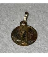 10KT Yellow Gold Medallion/Charm/Pendant Standing Jesus 1.1 Grams - £73.63 GBP