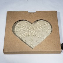 Pampered Chef Anniversary Heart Cookie Chocolate Mold Wheat Stoneware  2000 - £9.37 GBP