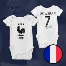 France Griezmann Champions 3 Stars FIFA World Cup Qatar 2022 White Baby Bodysuit - £21.40 GBP