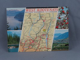 Vintage Postcard - West Kootenay Map Attractions - Traveltime - $15.00