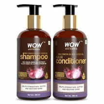 WOW Skin Red Onion Black Seed Oil Shampoo 300ML Red Onion Hair Conditioner 300ML - £30.90 GBP