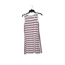 Max Studio Striped Ribbed Stretch Tank Dress Sleeveless Scoop Neck Women Small  - £18.59 GBP