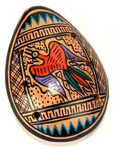 Hand Crafted Pottery 8 Hole Ocarina Flute-Painted Bird-Music Instrument - $16.50