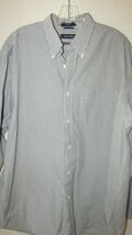 Men's Nautica Large blue black white plaid shirt long sleeve button down... - $9.26