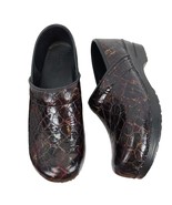 Sanita Croc Embossed Patent Leather Clogs Red Plum Size 41 - £39.62 GBP