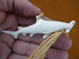 (J-Shark-6) Hammerhead SHARK aceh bovine bone carved PENDANT Jewelry Necklace - £12.05 GBP