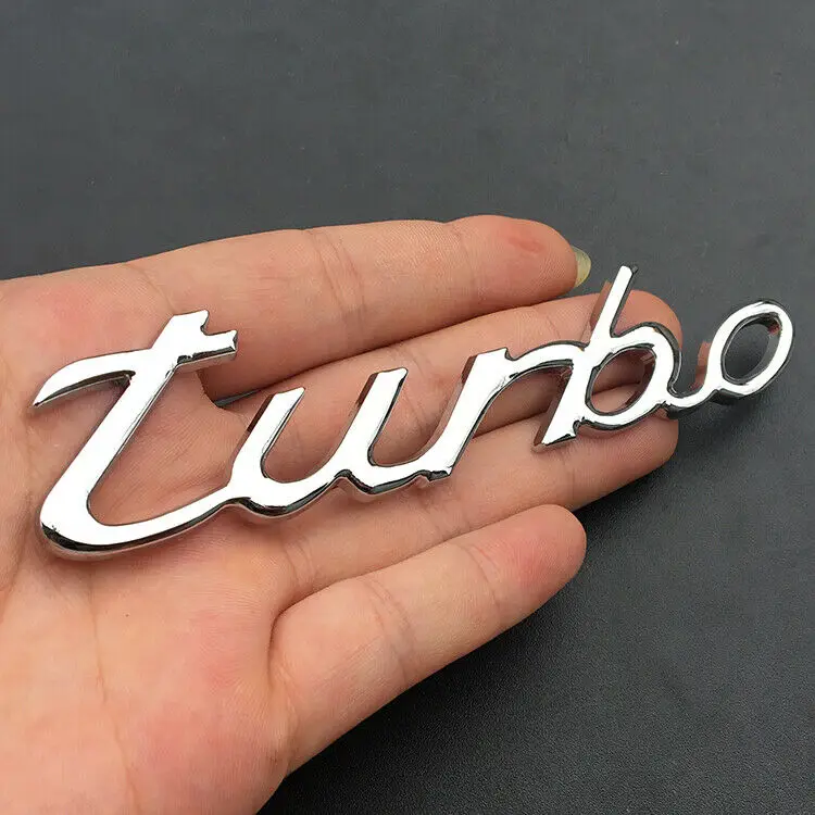 Chrome  Turbo T Car Auto Trunk Rear Tailgate Emblems  Decal Sticker S - £54.13 GBP