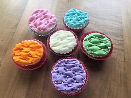 Colorful fantasy fondant cupcake toppers. - £15.96 GBP