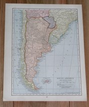 1928 Original Vintage Map Of Argentina Chile Brazil Rio De Janeiro South America - $24.22