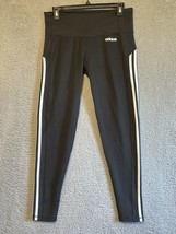 Adidas Leggings Womens Medium Black Three Striped Gym Yoga Workout Clima... - $12.62