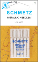 Schmetz Metallic Machine Needles-Size 12/80 5/Pkg - $9.14