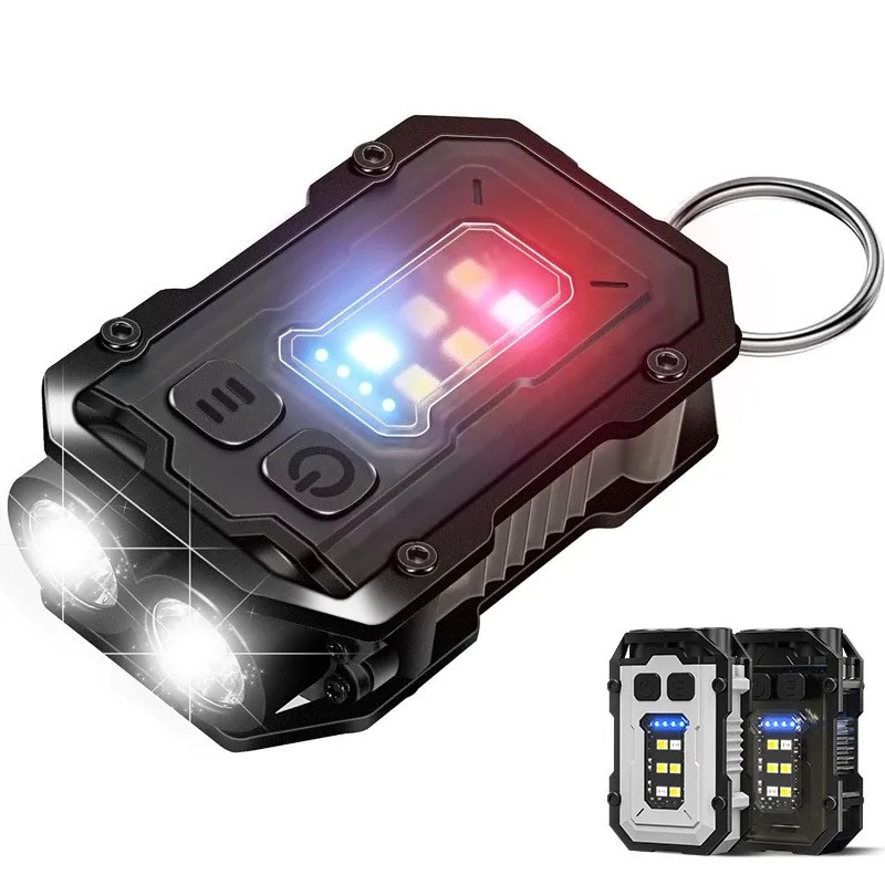 Portable Mini Keychain Light LED High Bright Flashlight Dual Light Source - £10.90 GBP+