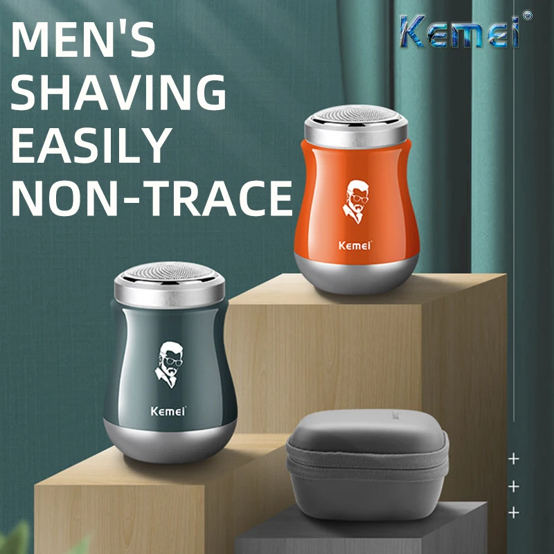 KEMEI Mini Electric Shaver Men&#39;s Portable Washable Rechargeable Razor Sh... - £9.50 GBP+