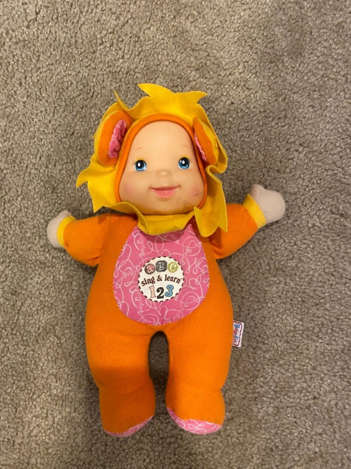 Baby's First Sing & Learn Doll in Sunflower Suit says ABC's 123's stuffed plush - $13.09