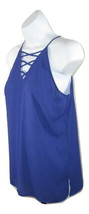 SOHO NY &amp; Co Blouse Sleeveless Strappy Tie Closure Blue Womens Size XS - £6.96 GBP